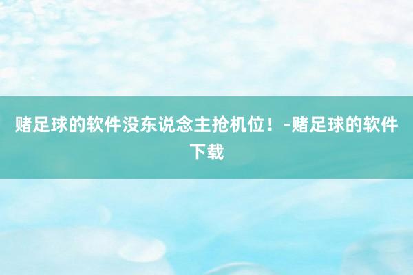 赌足球的软件没东说念主抢机位!-赌足球的软件下载