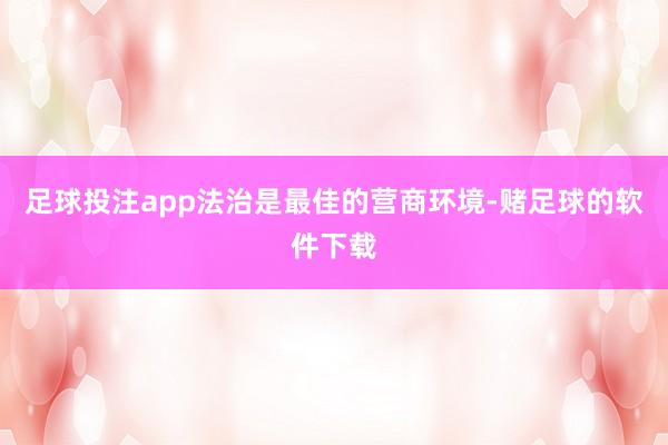 足球投注app法治是最佳的营商环境-赌足球的软件下载