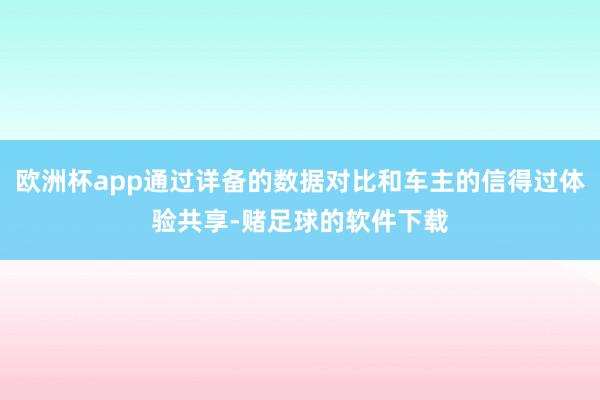欧洲杯app通过详备的数据对比和车主的信得过体验共享-赌足球的软件下载