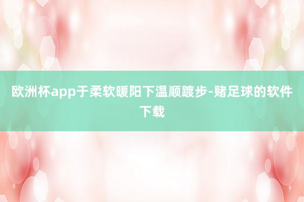 欧洲杯app于柔软暖阳下温顺踱步-赌足球的软件下载