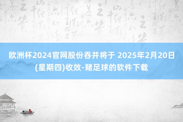 欧洲杯2024官网股份吞并将于 2025年2月20日(星期四)收效-赌足球的软件下载