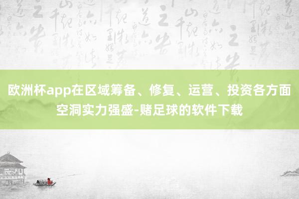 欧洲杯app在区域筹备、修复、运营、投资各方面空洞实力强盛-赌足球的软件下载