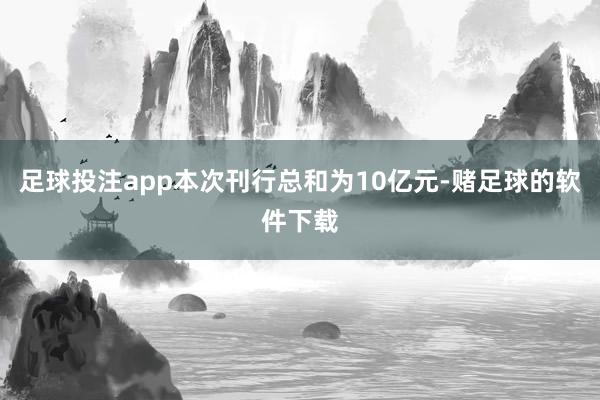 足球投注app本次刊行总和为10亿元-赌足球的软件下载
