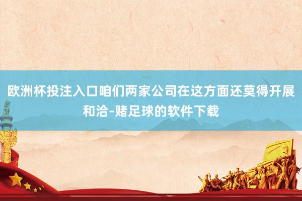 欧洲杯投注入口咱们两家公司在这方面还莫得开展和洽-赌足球的软件下载