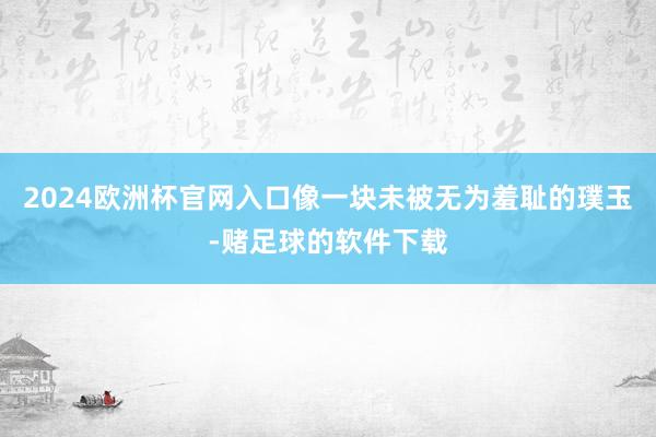 2024欧洲杯官网入口像一块未被无为羞耻的璞玉-赌足球的软件下载