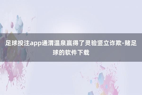 足球投注app通渭温泉赢得了灵验竖立诈欺-赌足球的软件下载