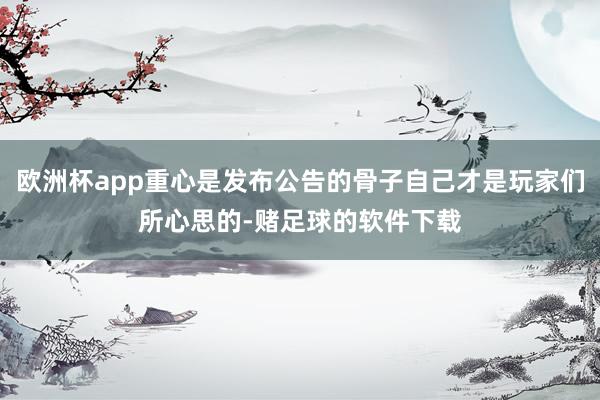 欧洲杯app重心是发布公告的骨子自己才是玩家们所心思的-赌足球的软件下载