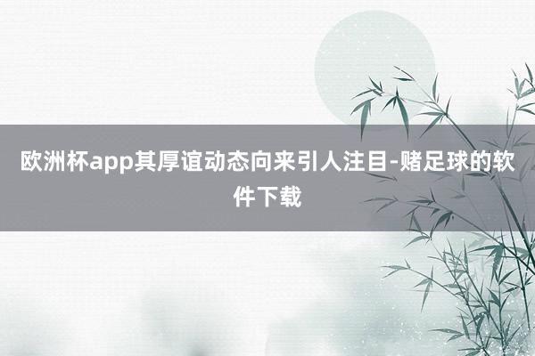 欧洲杯app其厚谊动态向来引人注目-赌足球的软件下载