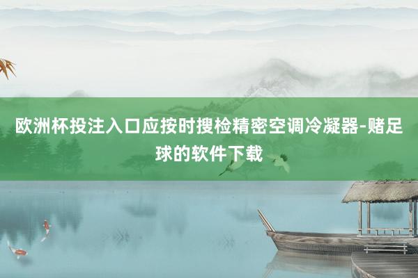 欧洲杯投注入口应按时搜检精密空调冷凝器-赌足球的软件下载