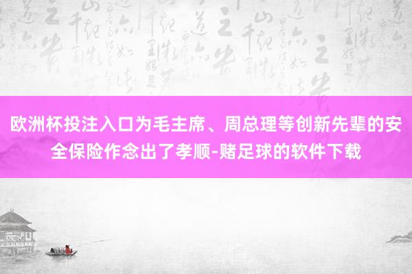 欧洲杯投注入口为毛主席、周总理等创新先辈的安全保险作念出了孝顺-赌足球的软件下载