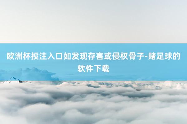 欧洲杯投注入口如发现存害或侵权骨子-赌足球的软件下载