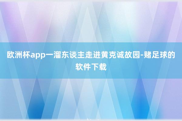 欧洲杯app一溜东谈主走进黄克诚故园-赌足球的软件下载