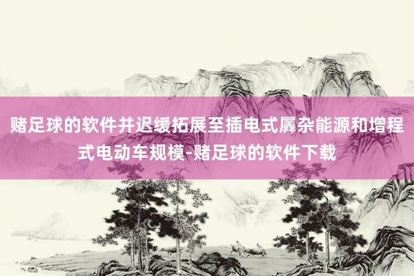赌足球的软件并迟缓拓展至插电式羼杂能源和增程式电动车规模-赌足球的软件下载