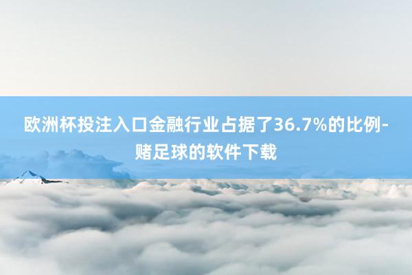 欧洲杯投注入口金融行业占据了36.7%的比例-赌足球的软件下载