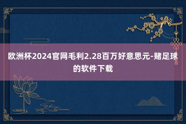 欧洲杯2024官网毛利2.28百万好意思元-赌足球的软件下载