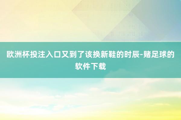 欧洲杯投注入口又到了该换新鞋的时辰-赌足球的软件下载