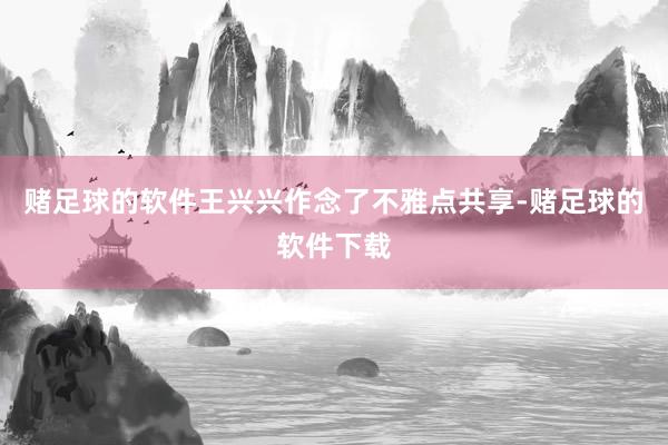 赌足球的软件王兴兴作念了不雅点共享-赌足球的软件下载