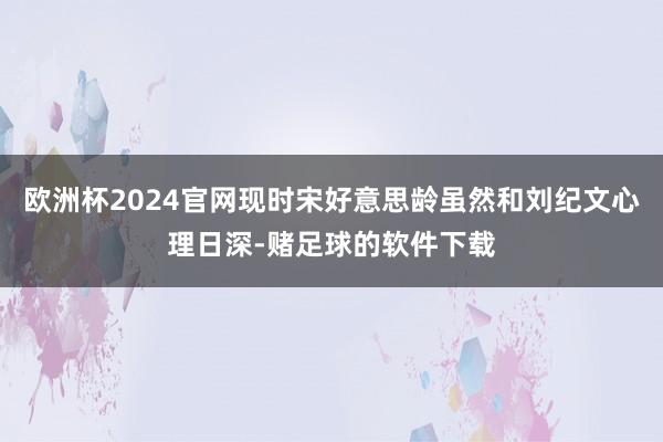 欧洲杯2024官网现时宋好意思龄虽然和刘纪文心理日深-赌足球的软件下载