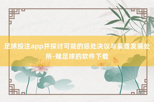 足球投注app并探讨可能的惩处决议与曩昔发展处所-赌足球的软件下载