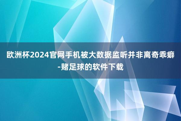 欧洲杯2024官网手机被大数据监听并非离奇乖癖-赌足球的软件下载