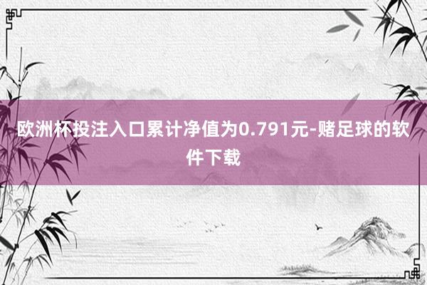 欧洲杯投注入口累计净值为0.791元-赌足球的软件下载