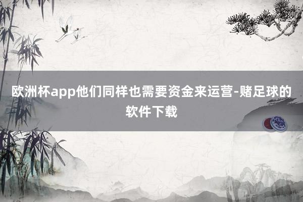 欧洲杯app他们同样也需要资金来运营-赌足球的软件下载