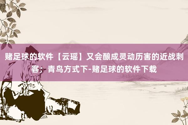赌足球的软件【云瑶】又会酿成灵动历害的近战刺客；青鸟方式下-赌足球的软件下载