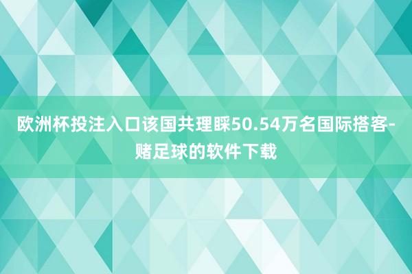 欧洲杯投注入口该国共理睬50.54万名国际搭客-赌足球的软件下载
