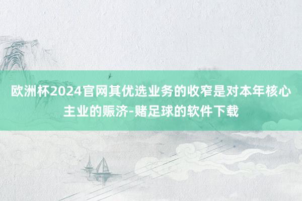 欧洲杯2024官网其优选业务的收窄是对本年核心主业的赈济-赌足球的软件下载