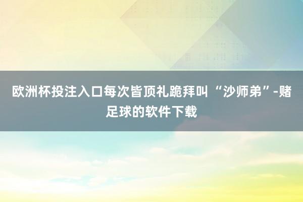 欧洲杯投注入口每次皆顶礼跪拜叫 “沙师弟”-赌足球的软件下载