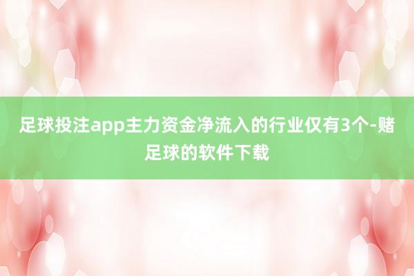 足球投注app主力资金净流入的行业仅有3个-赌足球的软件下载