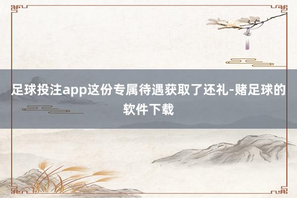 足球投注app这份专属待遇获取了还礼-赌足球的软件下载