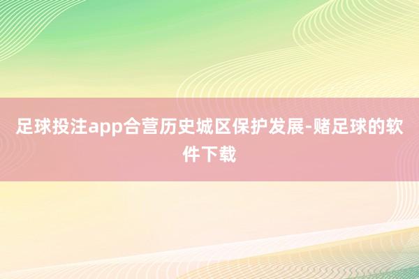 足球投注app合营历史城区保护发展-赌足球的软件下载