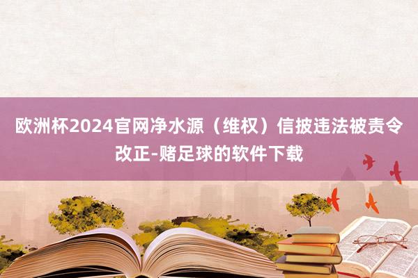 欧洲杯2024官网净水源（维权）信披违法被责令改正-赌足球的软件下载