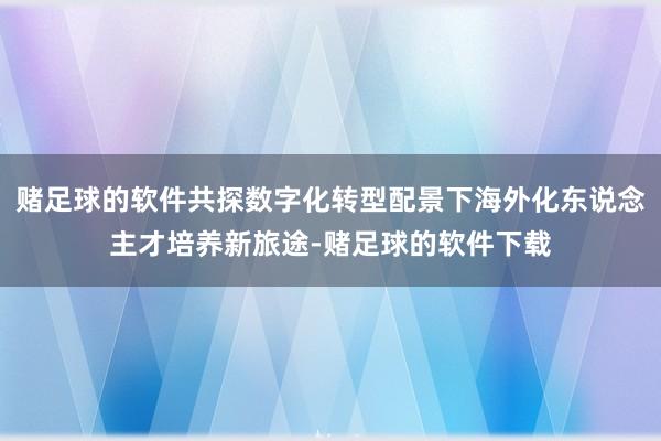 赌足球的软件共探数字化转型配景下海外化东说念主才培养新旅途-赌足球的软件下载