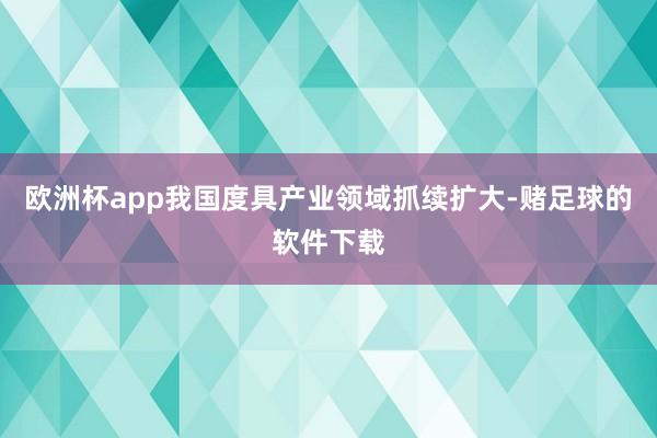 欧洲杯app我国度具产业领域抓续扩大-赌足球的软件下载