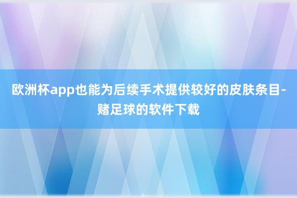 欧洲杯app也能为后续手术提供较好的皮肤条目-赌足球的软件下载