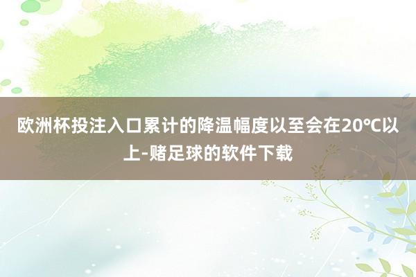 欧洲杯投注入口累计的降温幅度以至会在20℃以上-赌足球的软件下载