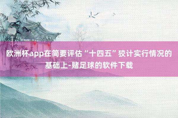 欧洲杯app在简要评估“十四五”狡计实行情况的基础上-赌足球的软件下载