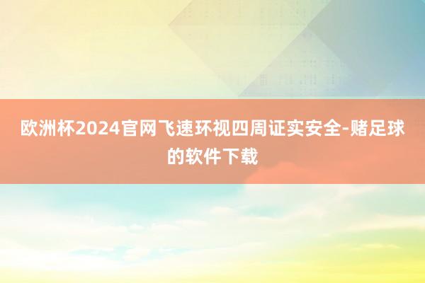 欧洲杯2024官网飞速环视四周证实安全-赌足球的软件下载