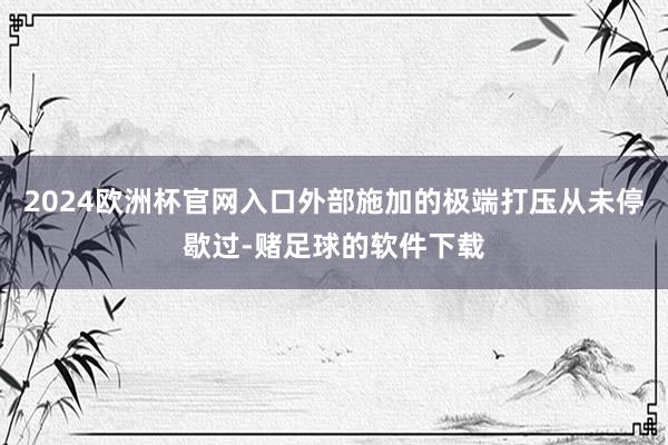 2024欧洲杯官网入口外部施加的极端打压从未停歇过-赌足球的软件下载