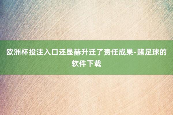 欧洲杯投注入口还显赫升迁了责任成果-赌足球的软件下载