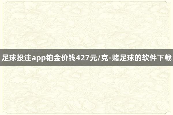足球投注app铂金价钱427元/克-赌足球的软件下载