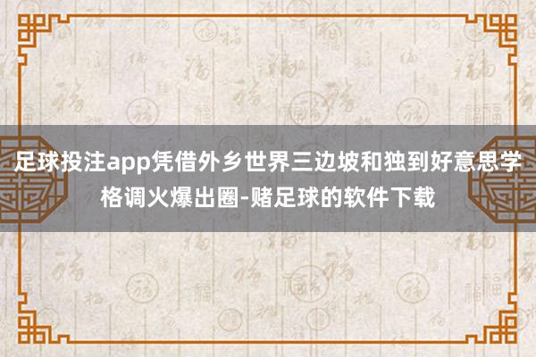 足球投注app凭借外乡世界三边坡和独到好意思学格调火爆出圈-赌足球的软件下载
