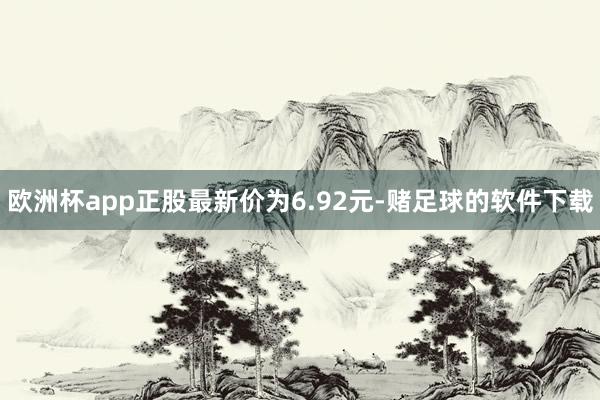 欧洲杯app正股最新价为6.92元-赌足球的软件下载