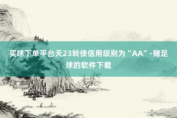 买球下单平台天23转债信用级别为“AA”-赌足球的软件下载