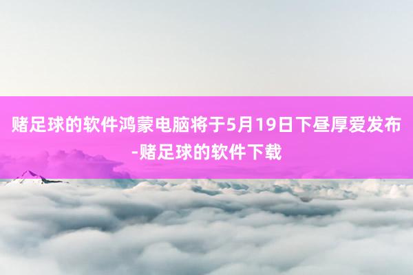 赌足球的软件鸿蒙电脑将于5月19日下昼厚爱发布-赌足球的软件下载