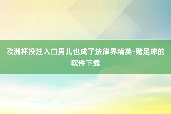 欧洲杯投注入口男儿也成了法律界精英-赌足球的软件下载