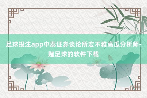 足球投注app中泰证券谈论所宏不雅高瓜分析师-赌足球的软件下载