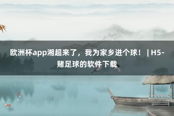 欧洲杯app湘超来了，我为家乡进个球！ | H5-赌足球的软件下载